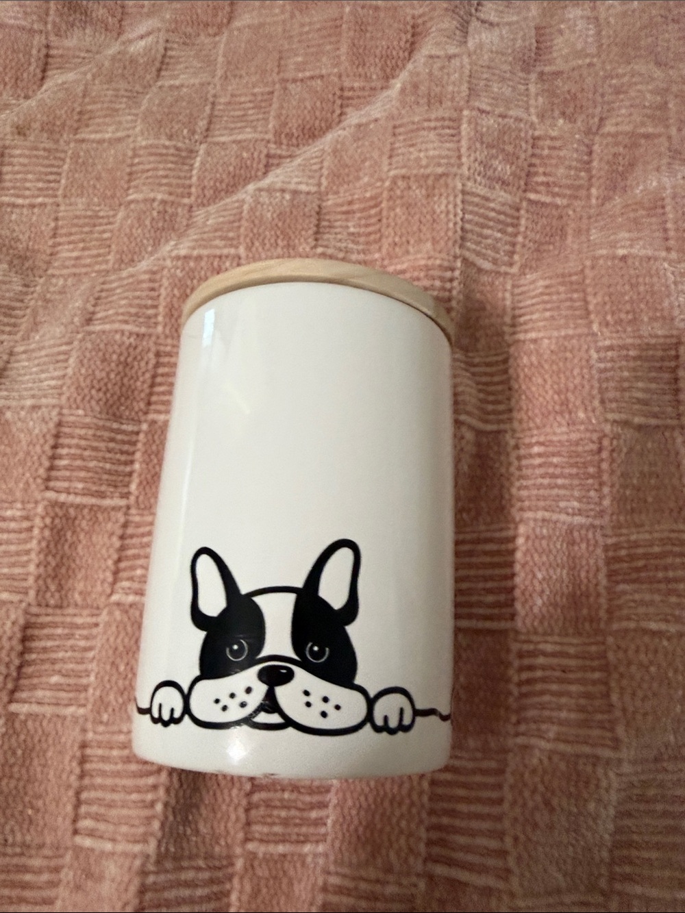 Dog candle  - White with Black French Bulldog or Boxer Design